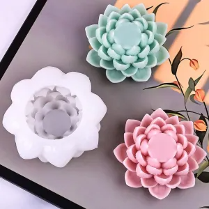 3D Lotus Flower Silicone Candle Mould for Candle Making Soap Resin Art & DIY Crafts