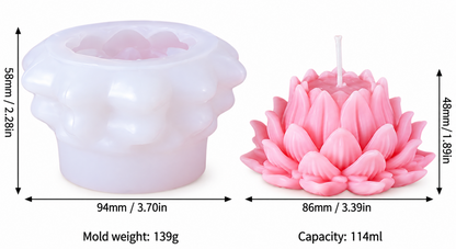 3D Lotus Flower Silicone Candle Mould for Candle Making Soap Resin Art & DIY Crafts