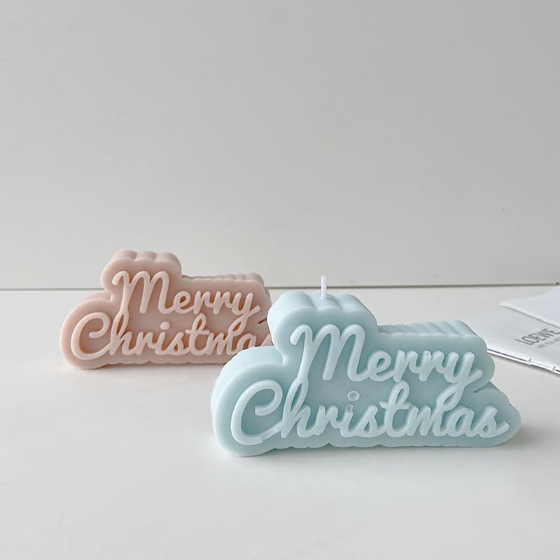 Merry Christmas Cursive Italic Mould, White Christmas Candle Mould