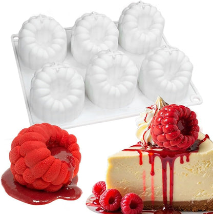 6 Cavity Raspberry Shape Silicone Mould Dessert Mold for Chocolate Jelly Pudding