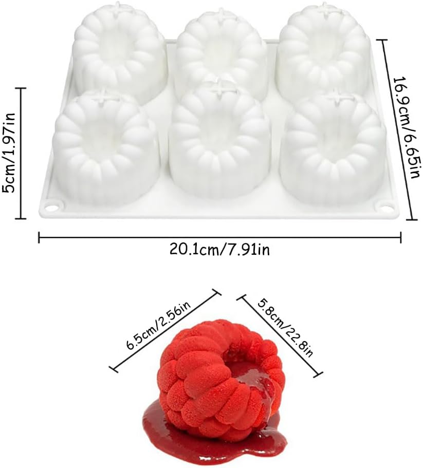 6 Cavity Raspberry Shape Silicone Mould Dessert Mold for Chocolate Jelly Pudding