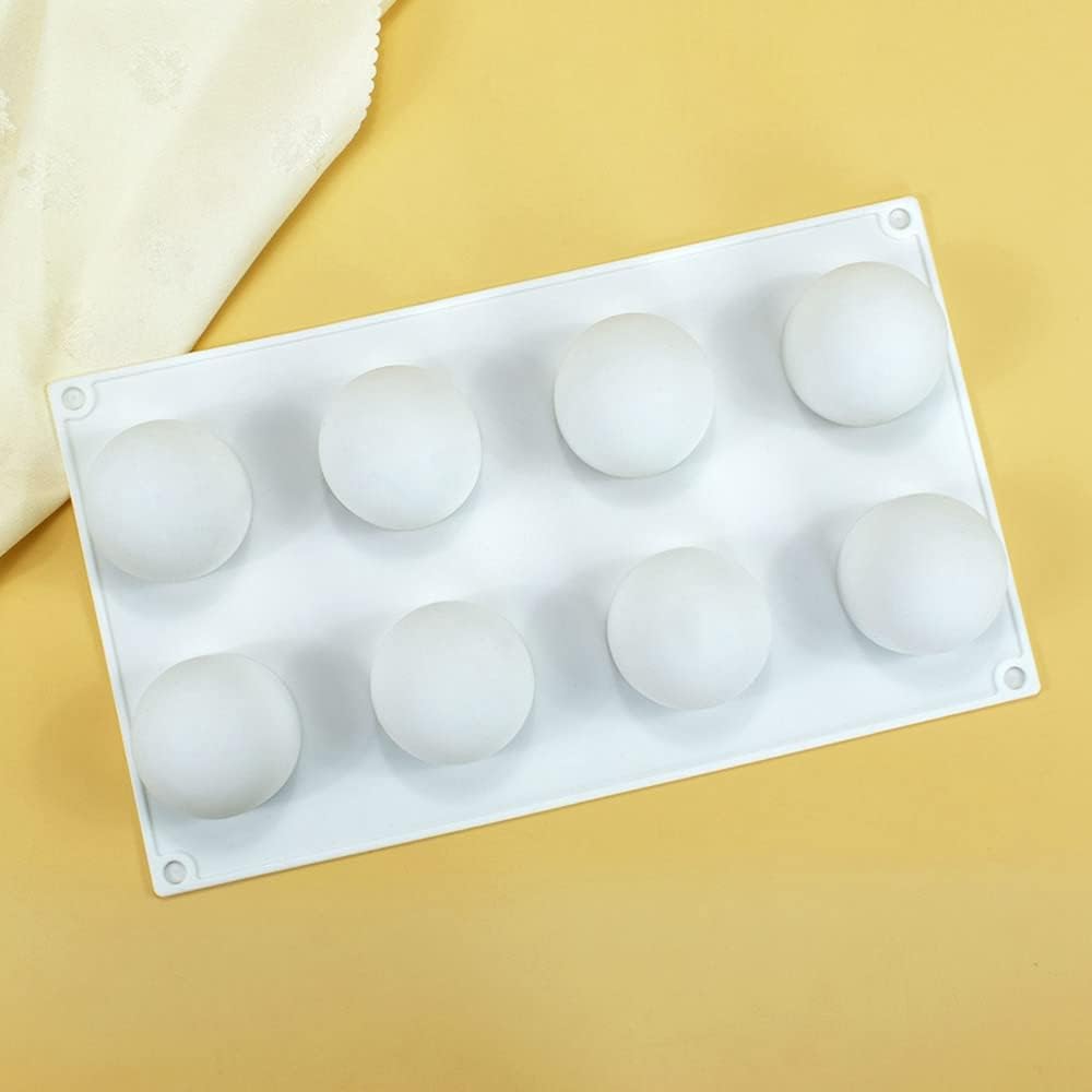 8 Cavity Truffle Sphere Ball Silicone Entremet Mould Chocolate Pudding Jelly Ice Cream Candy