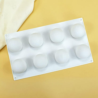 8 Cavity Truffle Sphere Ball Silicone Entremet Mould Chocolate Pudding Jelly Ice Cream Candy