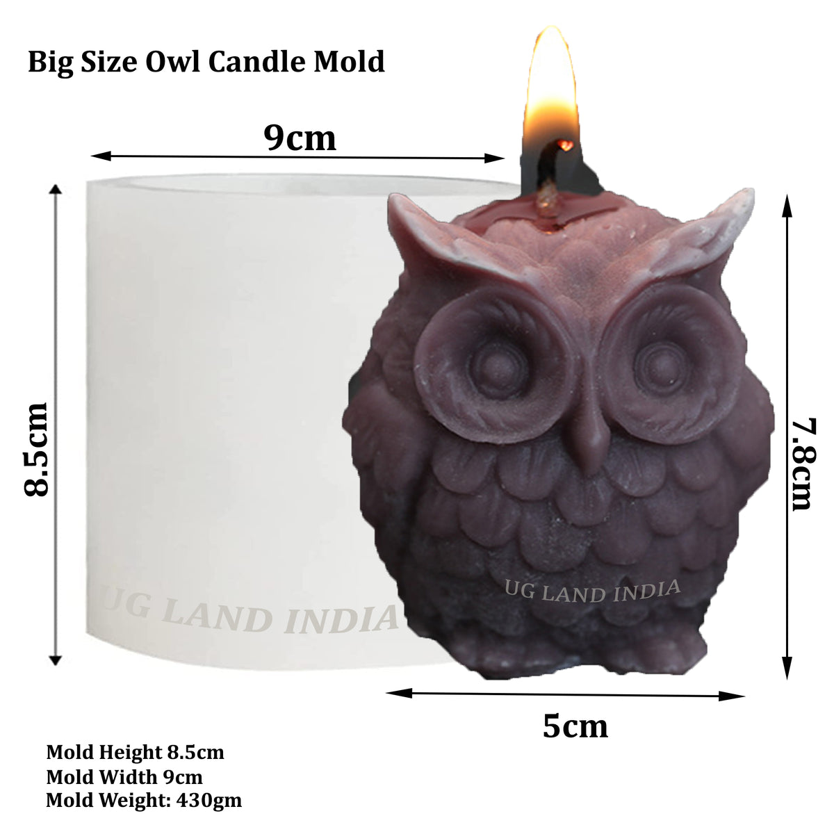 3D BIG Owl Silicone Candle Mold DIY Scented Aroma Candles Decorative Candles Home Decor