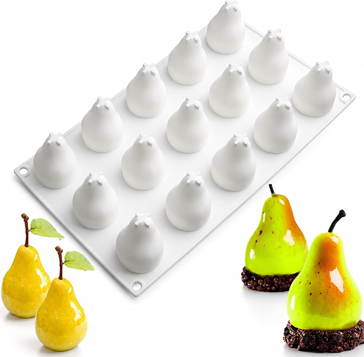 3D Pear Shape Silicone Mousse Cake Mold Chocolate Pastry Dessert Jelly Pudding Candy
