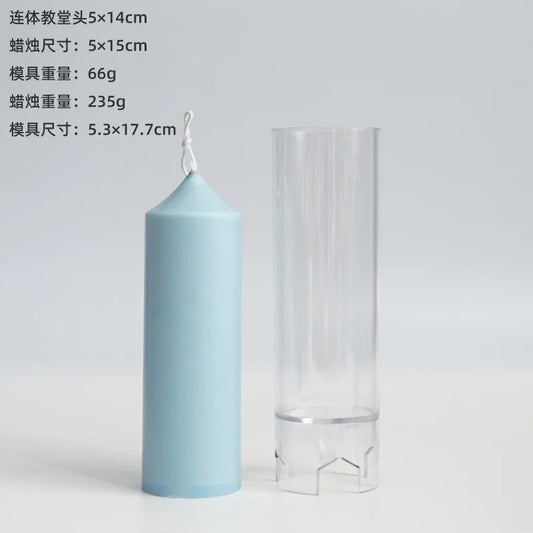 3D (6.7"x 2.0"inch) Plain Pencil Pillar Candle Mould Polycarbonate Mold Church Decoration Home Decor