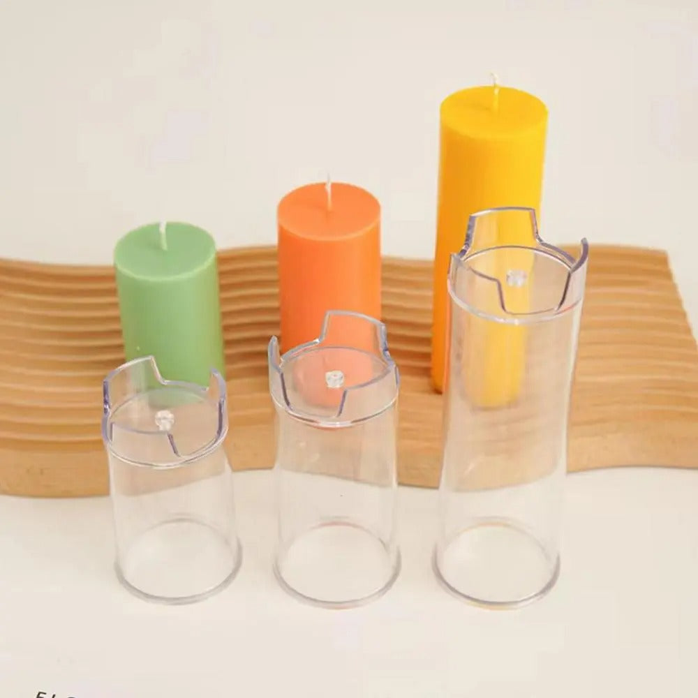 3D (3.9"x2.9"inch) Cylinder Plain Pillar Polycarbonate Candle Mould Atractive Output P35