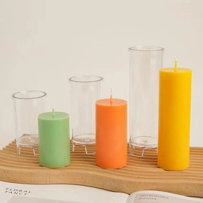 3D (3.9"x2.9"inch) Cylinder Plain Pillar Polycarbonate Candle Mould Atractive Output P35