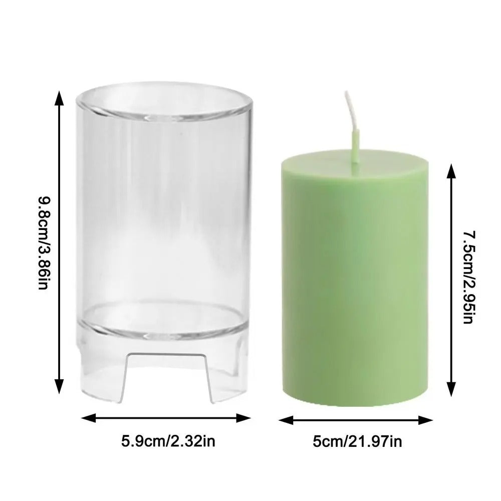 3D (3.9"x2.9"inch) Cylinder Plain Pillar Polycarbonate Candle Mould Atractive Output P35