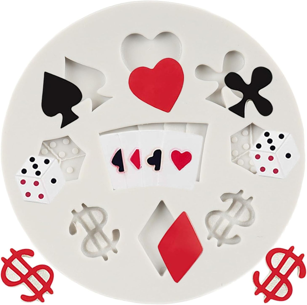 Poker & Casino Silicone Mold for Chocolate Candy Fondant Cake Decoration