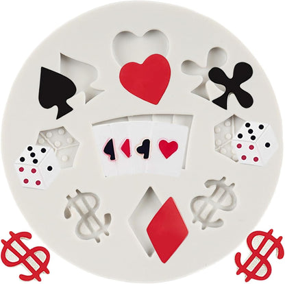 Poker & Casino Silicone Mold for Chocolate Candy Fondant Cake Decoration