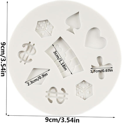 Poker & Casino Silicone Mold for Chocolate Candy Fondant Cake Decoration