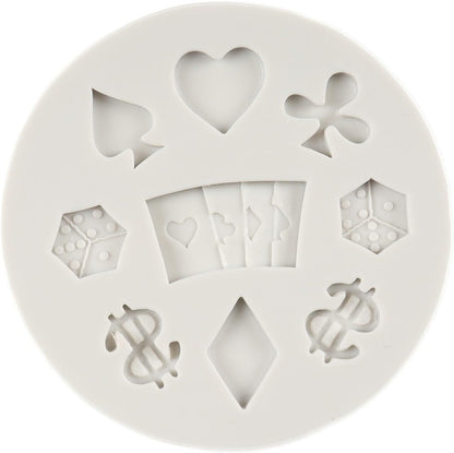 Poker & Casino Silicone Mold for Chocolate Candy Fondant Cake Decoration