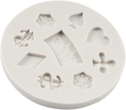 Poker & Casino Silicone Mold for Chocolate Candy Fondant Cake Decoration