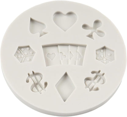Poker & Casino Silicone Mold for Chocolate Candy Fondant Cake Decoration