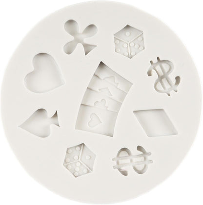 Poker & Casino Silicone Mold for Chocolate Candy Fondant Cake Decoration