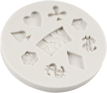 Poker & Casino Silicone Mold for Chocolate Candy Fondant Cake Decoration