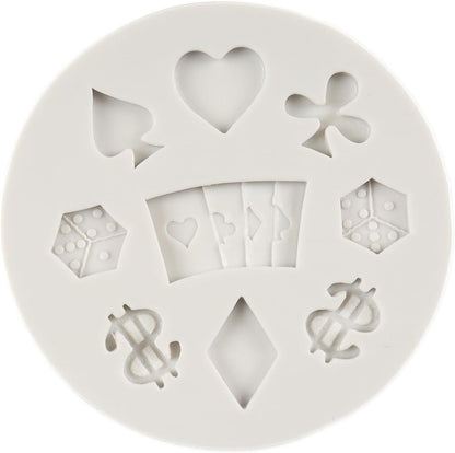 Poker & Casino Silicone Mold for Chocolate Candy Fondant Cake Decoration