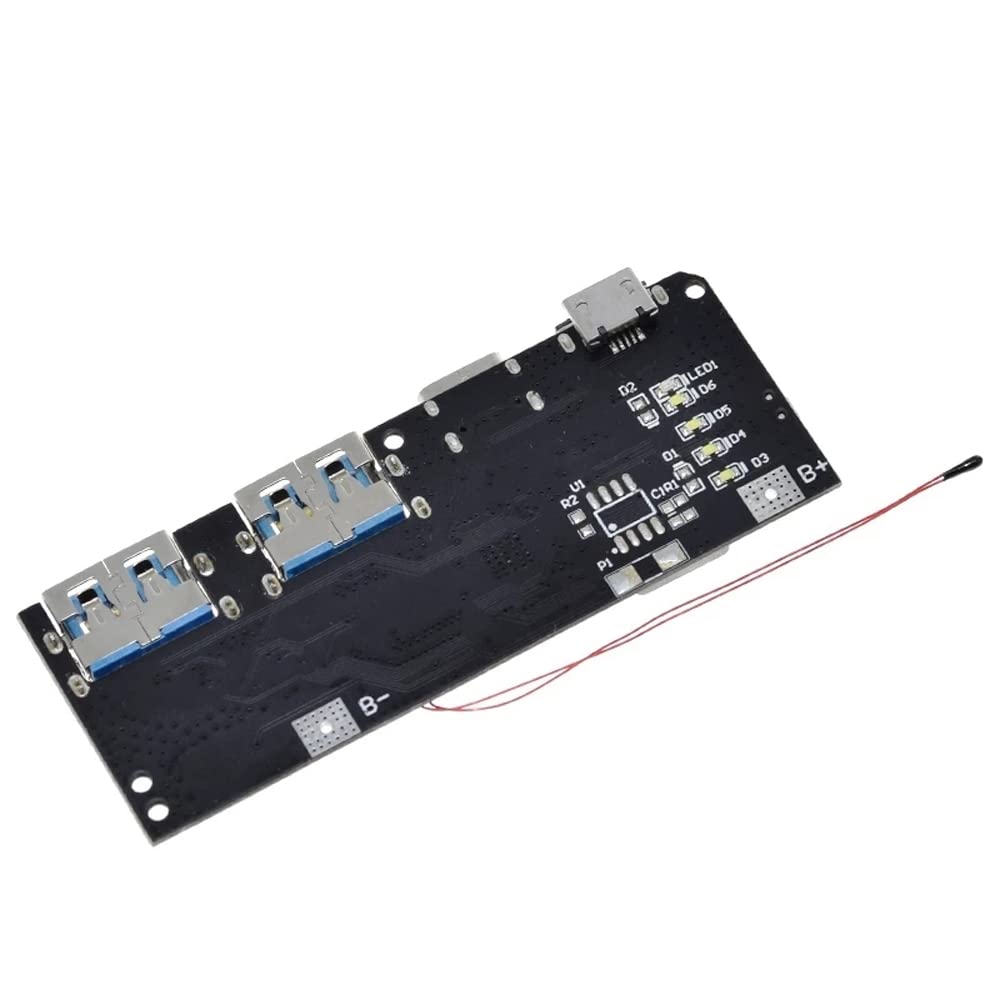 5 Port Dual USB Micro/Type-C 5V 4.5A 22.5W Mobile Power Bank 18650 Charging Module QC4.0 QC3.0 LED with NTC Temperature Protection