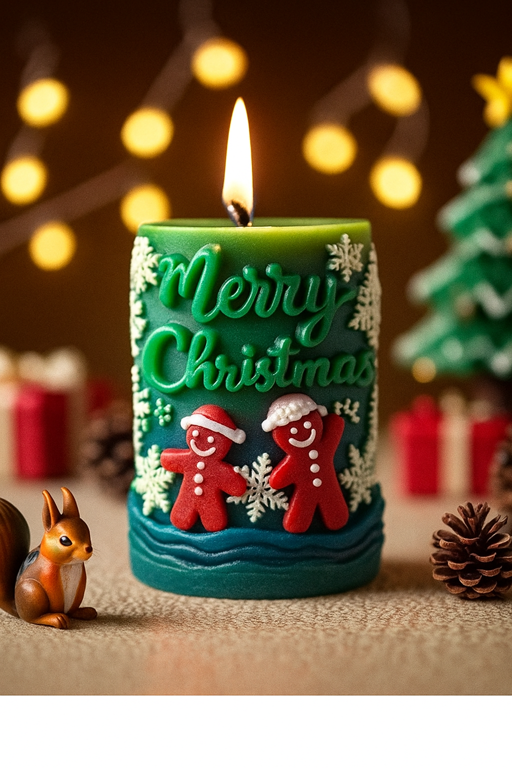 Merry Christmas Tree Pillar Silicone Candle Mould christmas theme Mold beautiful Aroma Candle