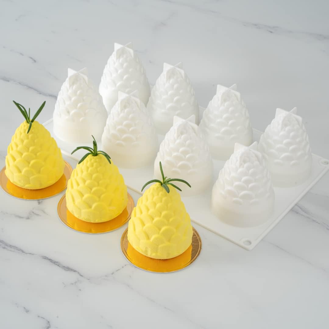 8 Cavity 3D Pineapple Silicone Mould Chocolate Pastry Jelly Pudding Ice Cream