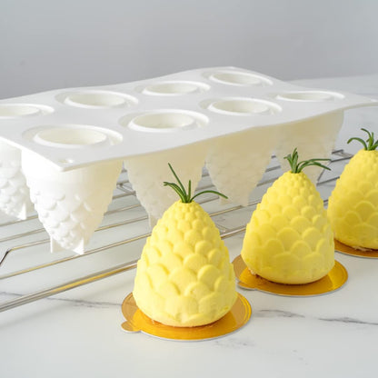 8 Cavity 3D Pineapple Silicone Mould Chocolate Pastry Jelly Pudding Ice Cream
