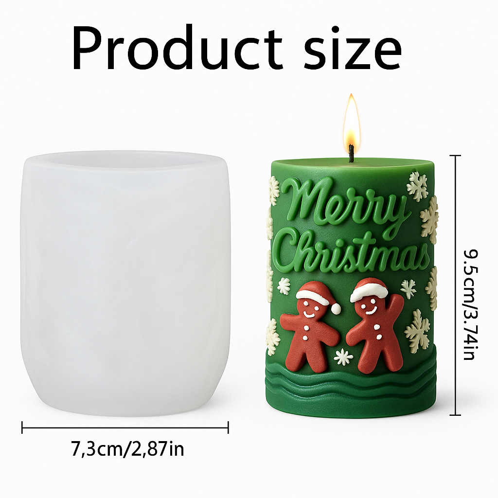 Merry Christmas Tree Pillar Silicone Candle Mould christmas theme Mold beautiful Aroma Candle