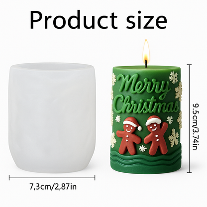 Merry Christmas Tree Pillar Silicone Candle Mould christmas theme Mold beautiful Aroma Candle