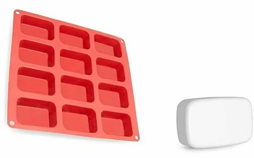 12 Cavity Large Rectangle Loaf Silicone Mould Handmade Soap Bath Bombs Candle Wax