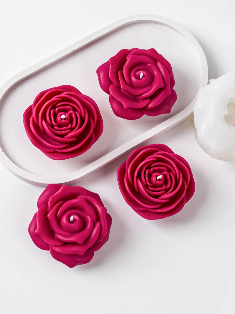 3D Rose Flower Silicone Candle Mould for Candle Making Soap Resin Art & DIY Crafts