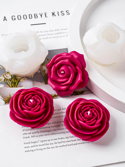 3D Rose Flower Silicone Candle Mould for Candle Making Soap Resin Art & DIY Crafts