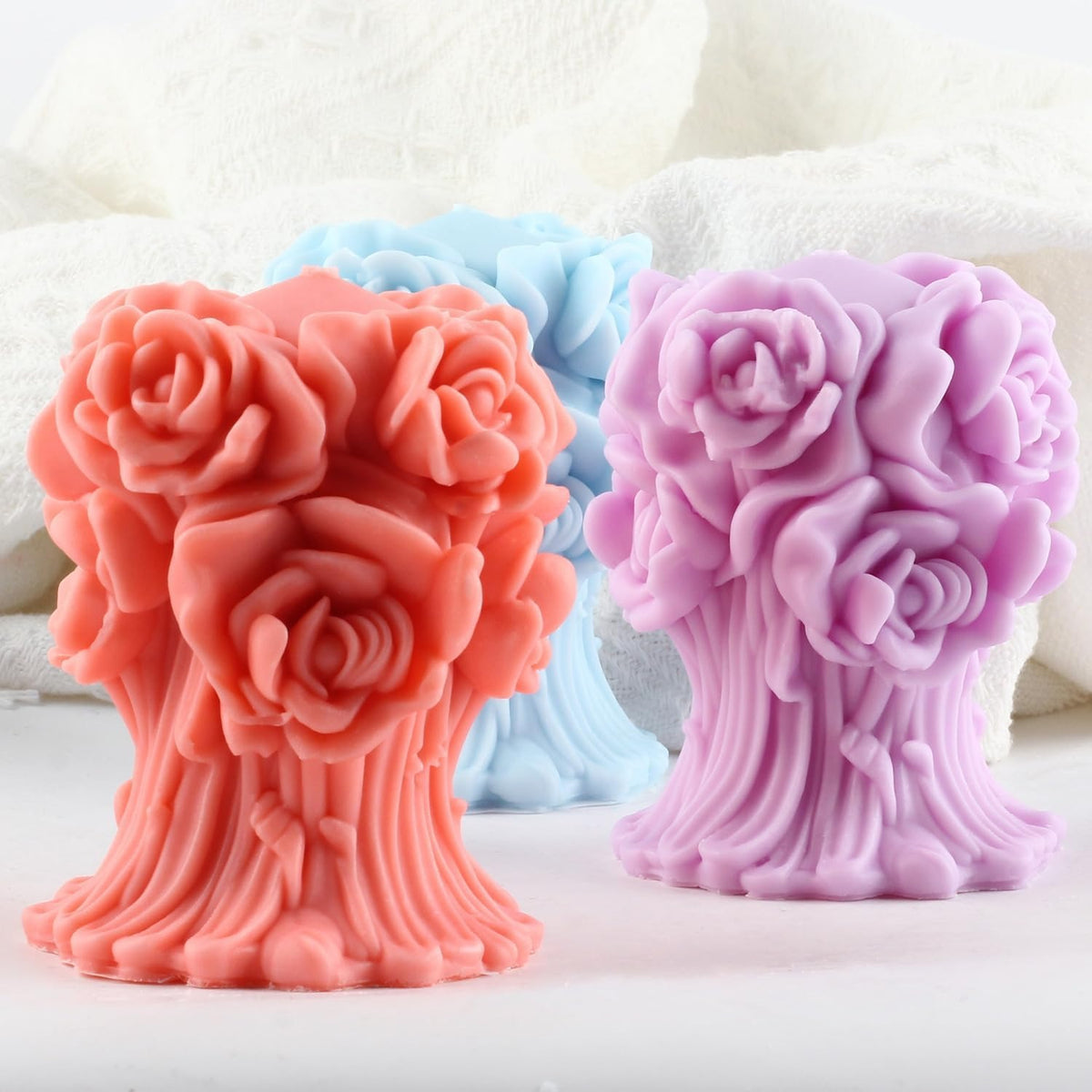 3D Rose Flower Silicone Candle Mould DIY Wax Soy Candle Home Decor & Gifting