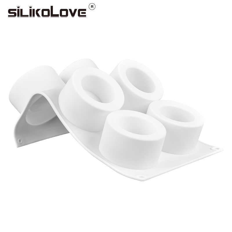 6 Cavity Round Cylinder Silicone Mould Chocolate Pastry Dessert Pudding Jelly Ice Cream
