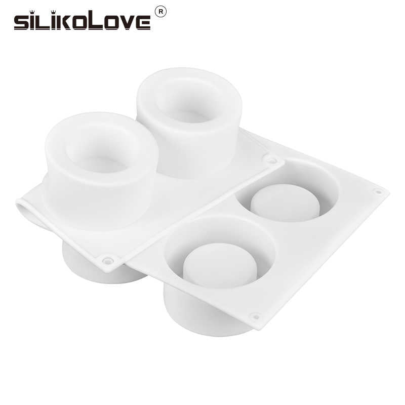 6 Cavity Round Cylinder Silicone Mould Chocolate Pastry Dessert Pudding Jelly Ice Cream