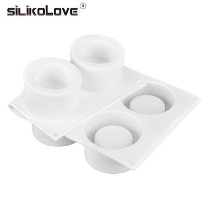 6 Cavity Round Cylinder Silicone Mould Chocolate Pastry Dessert Pudding Jelly Ice Cream
