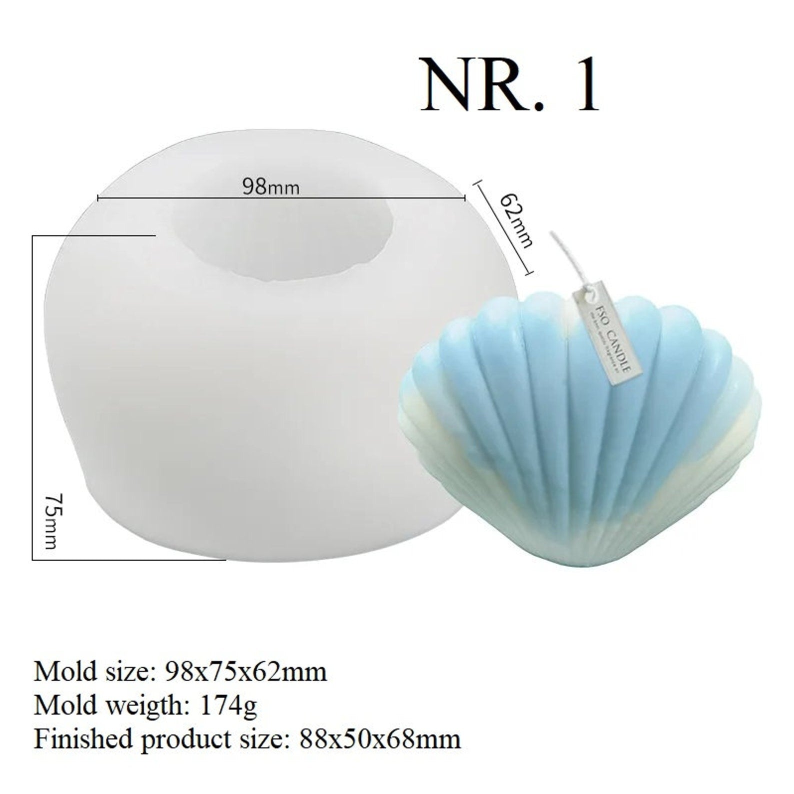 3D Seashell Silicone Candle Mold Scollop Candle Mold Shell Candle Mould Wax Silicone Mold Paraffin Candle Mold Soy Wax Mold - UG LAND INDIA