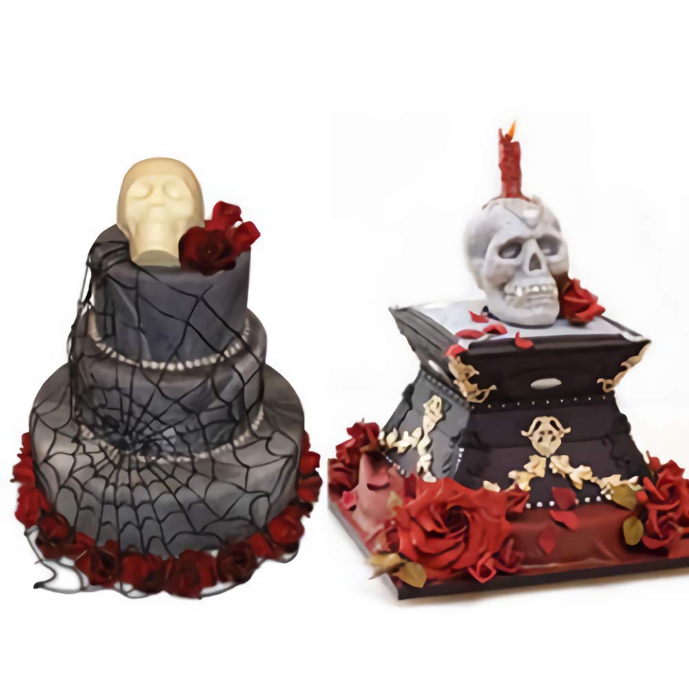 3D Skull Head Silicone Candle Mold DIY Candles Wax Soap Resin & Decorative Crafts (Large)