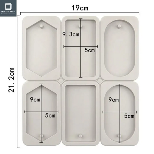 6 Cavity Multi Shape Silicone Mould for Wax Sachets Soap Bars Fragrance Tablets and DIY Crafts