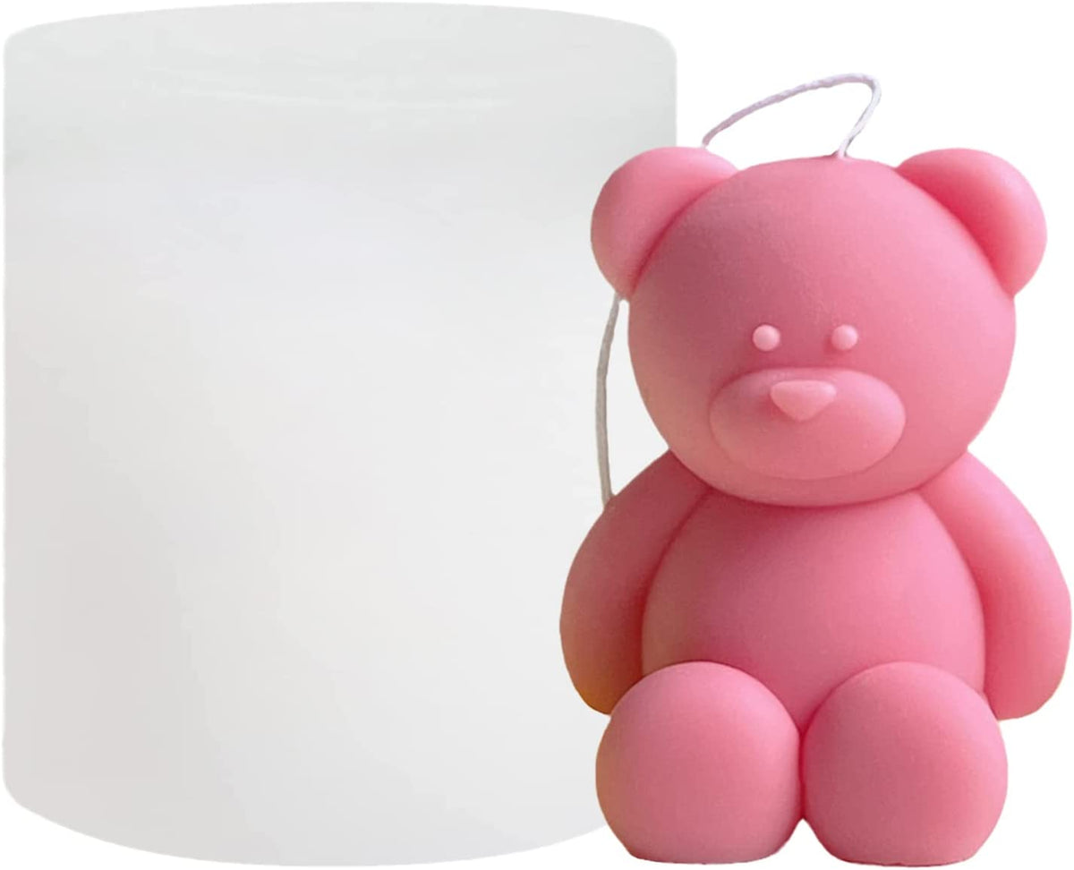3D Teddy Bear Silicone Mold for Candle Making Soap Resin Art Chocolate Cake Decoration