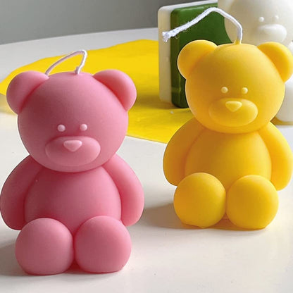 3D Teddy Bear Silicone Mold for Candle Making Soap Resin Art Chocolate Cake Decoration