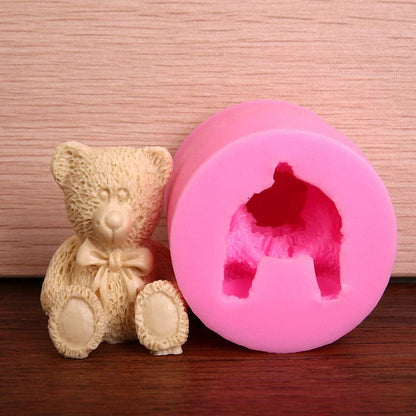 3D Teddy Bear Silicone Candle Mold DIY Home decoration Mould Wax Mold
