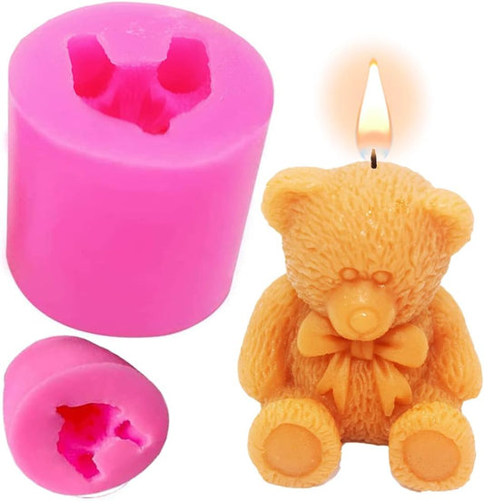 3D Teddy Bear Silicone Candle Mold DIY Home decoration Mould Wax Mold