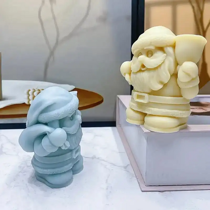 3D Santa Claus Silicone Candle Mould for Christmas Wax Candles Soap Making