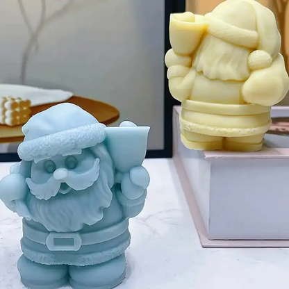 3D Santa Claus Silicone Candle Mould for Christmas Wax Candles Soap Making