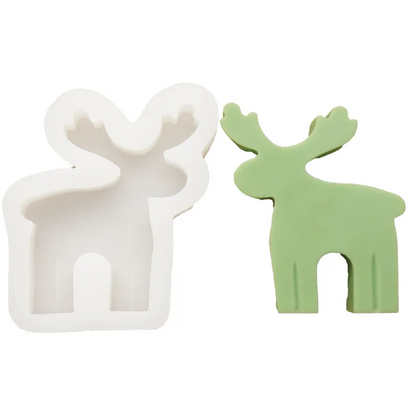 3D Reindeer Silicone Candle Mould for Christmas Decorations DIY Wax Candles Soap
