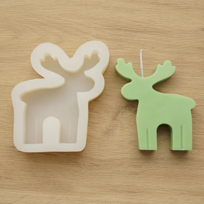 3D Reindeer Silicone Candle Mould for Christmas Decorations DIY Wax Candles Soap