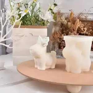 3D Cute Reindeer Silicone Mould for Candle Making Deer Figurine Christmas Decor