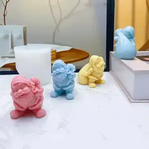 3D Santa Claus Silicone Candle Mould for Christmas DIY Wax Candles Festive Decor
