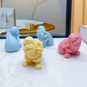 3D Santa Claus Silicone Candle Mould for Christmas DIY Wax Candles Festive Decor