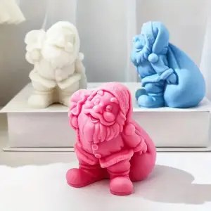 3D Santa Claus Silicone Candle Mould for Christmas DIY Wax Candles Festive Decor